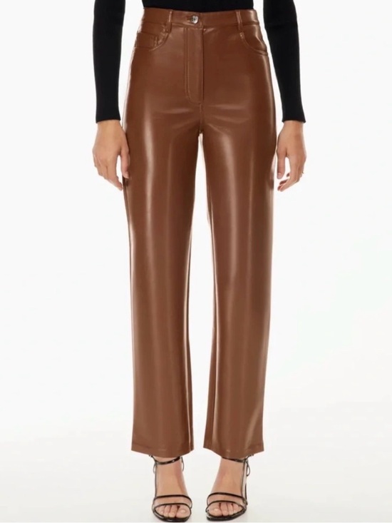 Wilfred Pants - Wilfred Aritzia The Melina Pant Cognac Brown Vegan Leather Size 6